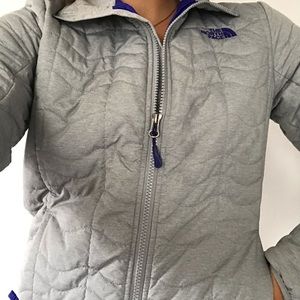 Grey and Purple North Face Light Jacket
